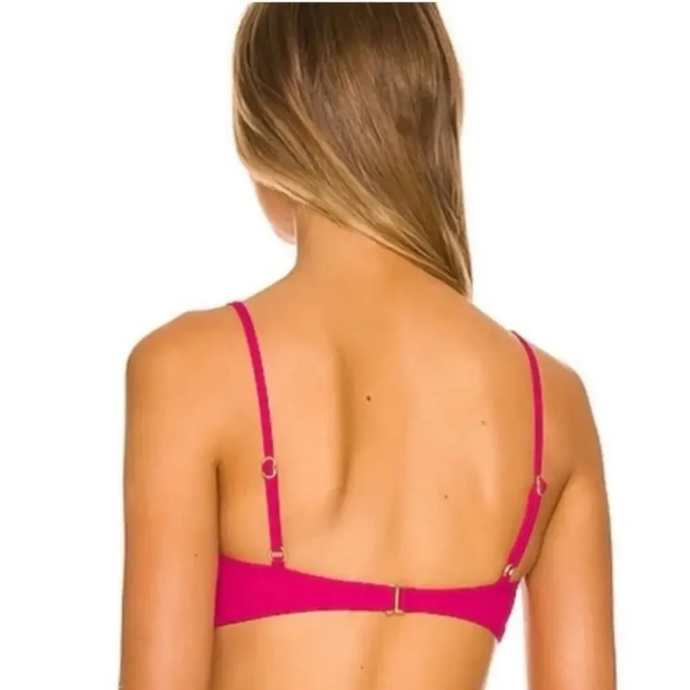 L*Space Helena Ribbed Bikini Top in Bougainvillea XS NWT
